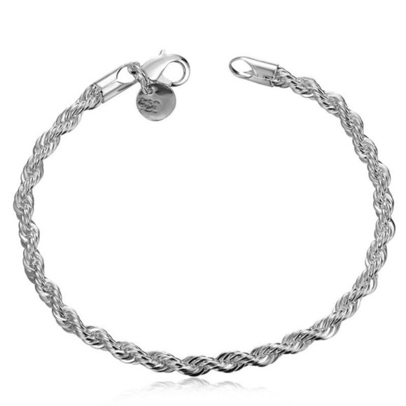 *NEW 925 Sterling Silver Braided Chain Bracelet - Picture 5 of 6